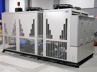 Air to Water Chiller with Screw Compressors BRAC 080-2ST PK / R134a – with two Shell & Tube Evaporators and two water pumps in alternate operation, for an industrial company in Oinofyta