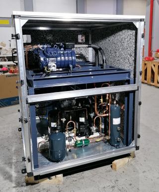 Condensing Unit BCU 2X505CC, with two Semi-hermetic Reciprocating Compressors in tandem, for a commercial refrigeration project in Attica
